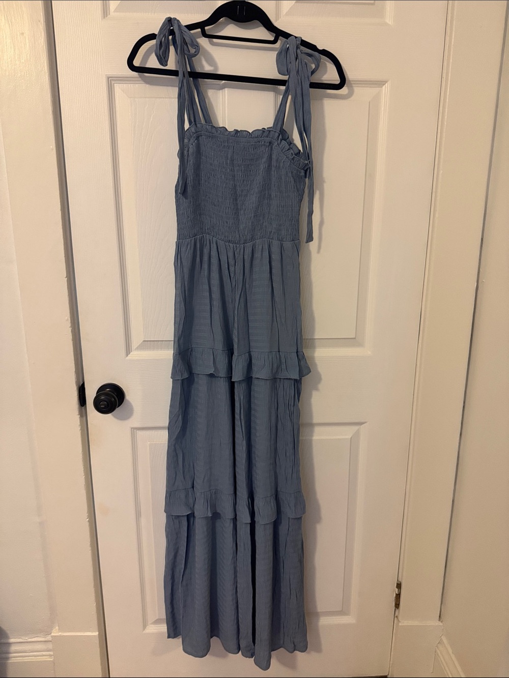 Cupshe Light Blue Maxi Dress with Tie Straps